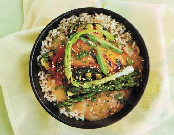 Rice bowl and raw apple pie recipes